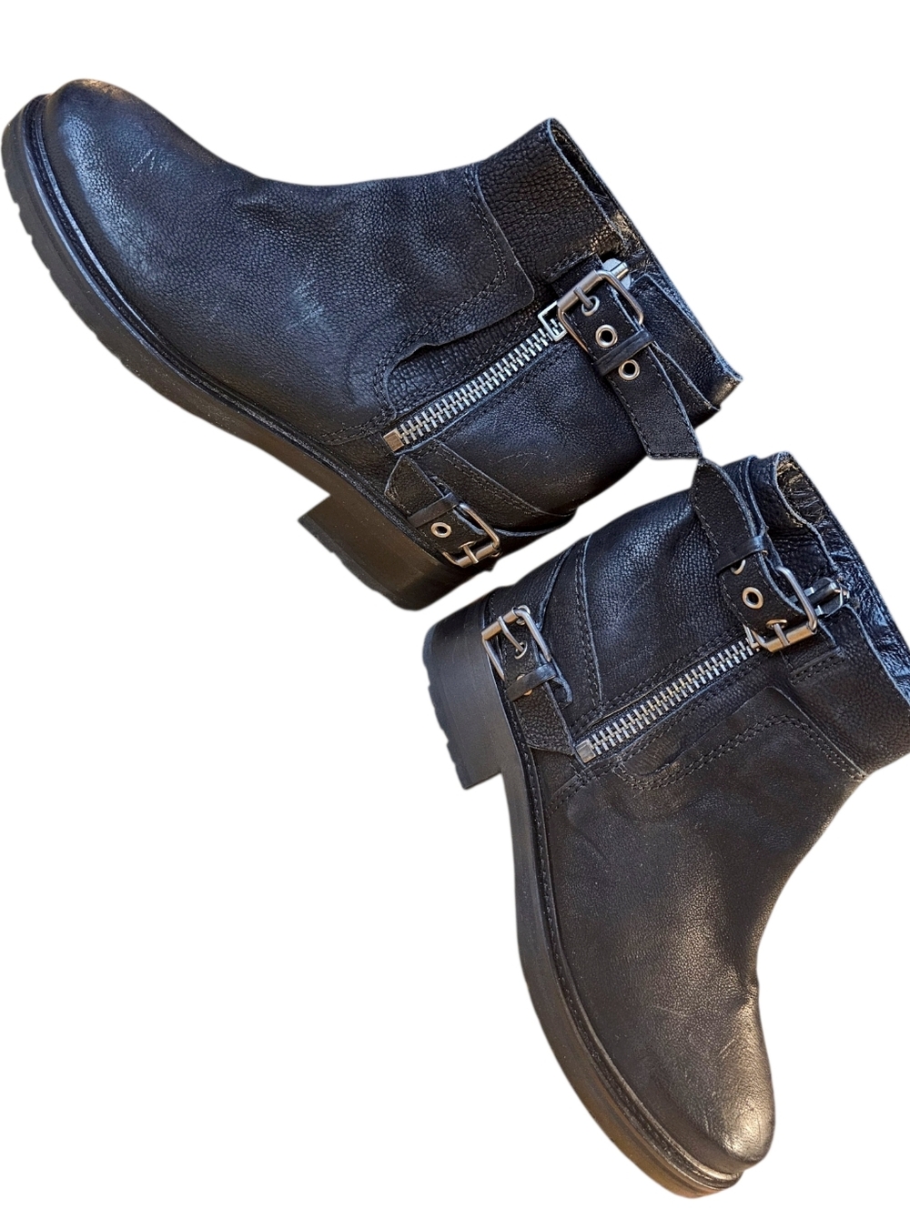 🖤 AllSaints Rama Moto Ankle Boots | Leather Buckle Zip | Black | EU 39 / US 9 - Picture 5 of 11